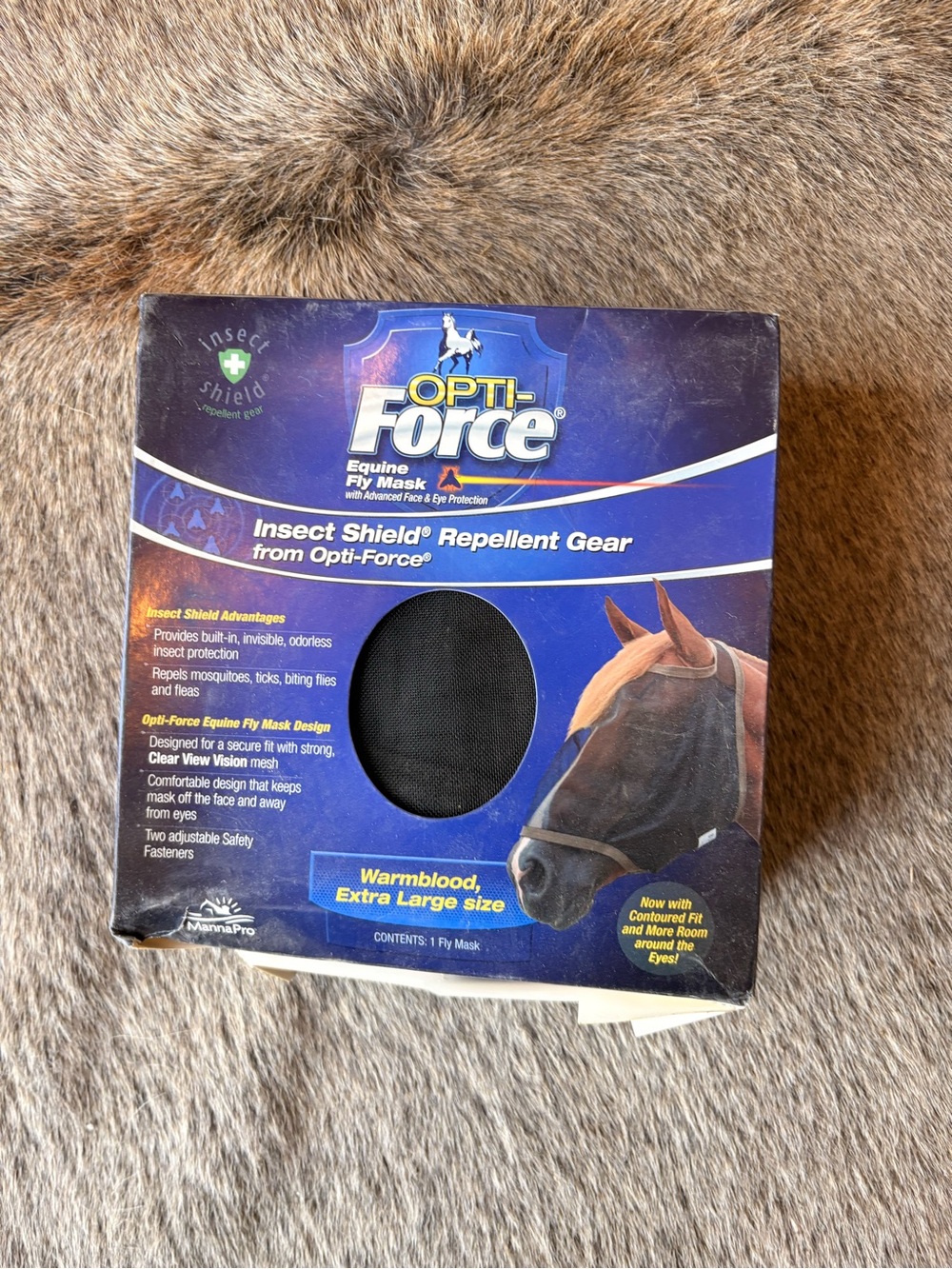Equine Fly Mask for Warmbloods - Extra Large, Black